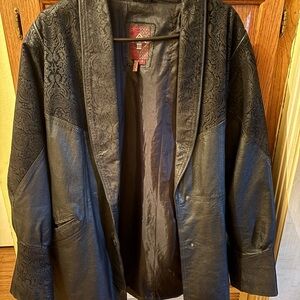 Vintage 1980’s G-III Black Leather Paisley Design Jacket Size 1X